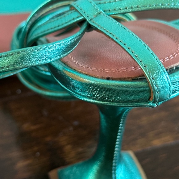 Amina Muaddi Vita leather heel - Picture 3 of 10